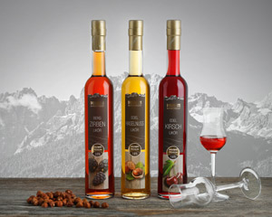 Dolomiti Liköre in verschiedenen Sorten